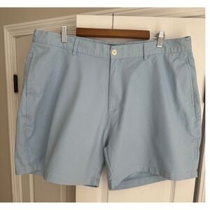 Mobile Bay Mens Blue Chino Shorts Size 42 Flat Front Cotton Casual Preppy